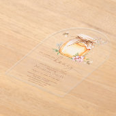 彼女は彼女の蜂蜜のブライダルシャワーを見つけた アクリル招待状 (レイダウン)