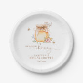 彼女は彼女の蜂蜜のブライダルシャワーを見つけた ペーパープレート (正面)