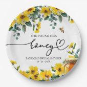 彼女は彼女の蜂蜜のブライダルシャワーを見つけた ペーパープレート (正面)