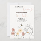 彼女は彼女の蜂蜜のブライダルシャワーパーティーを見つけた 招待状 (正面)