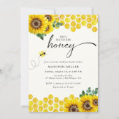 彼女は彼女の蜂蜜のブライダルシャワービーを見つけた 招待状 (正面)