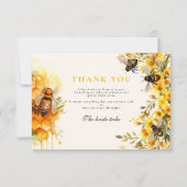彼女は彼女の蜂蜜の素朴ブライダルシャワーを見つけた サンキューカード (正面)