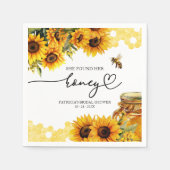 彼女は彼女の蜂蜜ひまわりブライダルシャワーを見つけた スタンダードカクテルナプキン (正面)