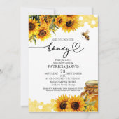 彼女は彼女の蜂蜜ひまわりブライダルシャワーを見つけた 招待状 (正面)