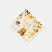 彼女は彼女の蜂蜜を見つけた格子状のフローラブライダル スタンダードカクテルナプキン (角)