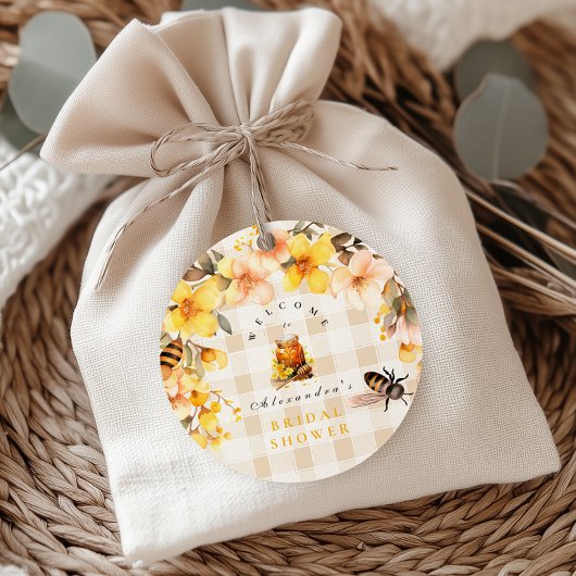 彼女は彼女の蜂蜜を見つけた格子状のフローラブライダル ラウンドシール