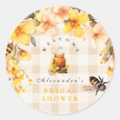 彼女は彼女の蜂蜜を見つけた格子状のフローラブライダル ラウンドシール (正面)