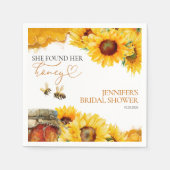彼女は彼女の蜂蜜を見つけた | ひまわりブライダルシャワー スタンダードカクテルナプキン (正面)