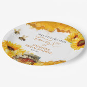 彼女は彼女の蜂蜜を見つけた | ひまわりブライダルシャワー ペーパープレート (アングル)