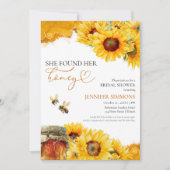 彼女は彼女の蜂蜜を見つけた | ひまわりブライダルシャワー 招待状 (正面)