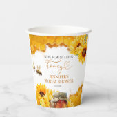 彼女は彼女の蜂蜜を見つけた | ひまわりブライダルシャワー 紙コップ (裏面)