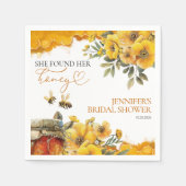 彼女は彼女の蜂蜜を見つけた | 水彩ブライダルシャワー スタンダードカクテルナプキン (正面)