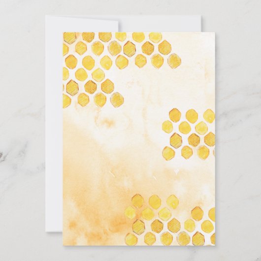 彼女は彼女の蜂蜜フローラビーブライダルシャワーを見つけた 招待状 (裏面)