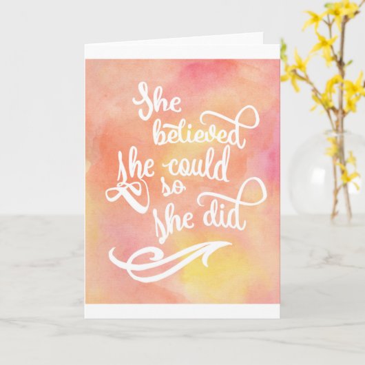 彼女は彼女をできました信じました従って彼女はしました カード (黄色い花)