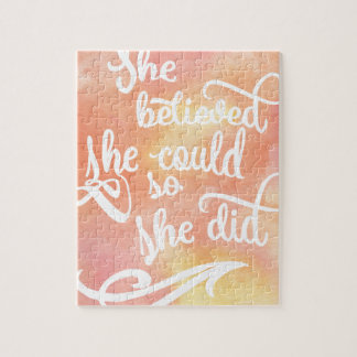 彼女は彼女をできました信じました従って彼女はしました ジグソーパズル