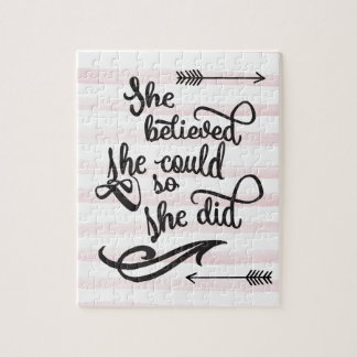 彼女は彼女をできました信じました従って彼女はしました ジグソーパズル
