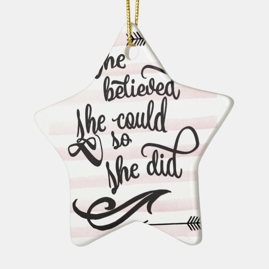 彼女は彼女をできました信じました従って彼女はしました セラミックオーナメント (左)