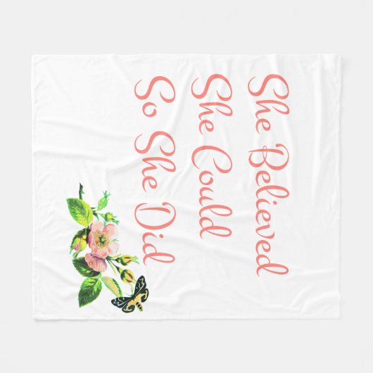 彼女は彼女をできました信じました従って彼女はしました フリースブランケット (正面(横))