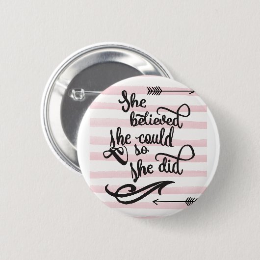 彼女は彼女をできました信じました従って彼女はしました 缶バッジ (正面&裏面)