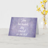 彼女は彼女をできました信じました従って彼女はやる気を起こさせるしました カード (黄色い花)