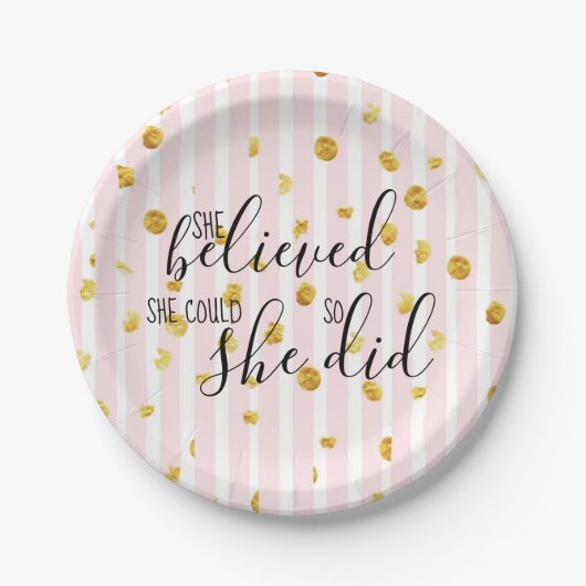 彼女は彼女をできました信じました従って彼女は紙皿をしました ペーパープレート (正面)