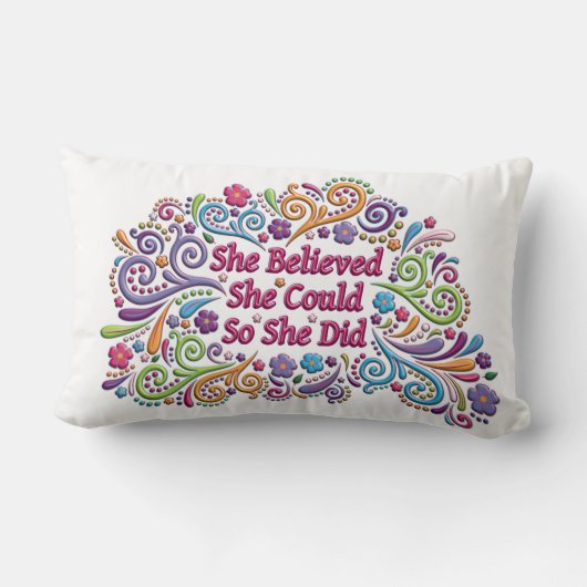 彼女は彼女をできました信じました従って彼女は置きました ランバークッション (裏面)