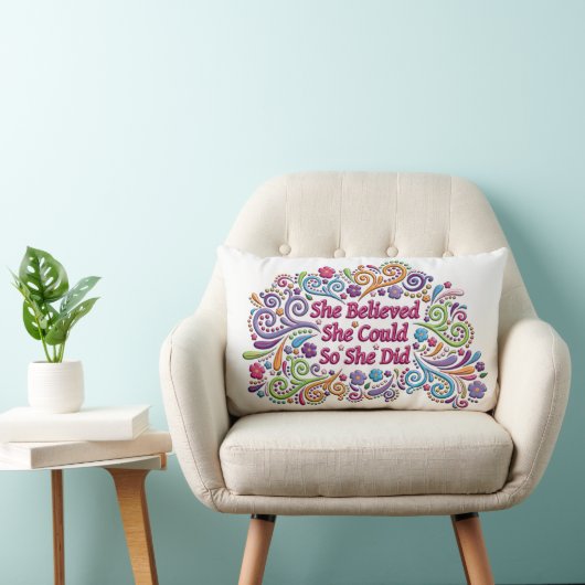 彼女は彼女をできました信じました従って彼女は置きました ランバークッション (椅子)