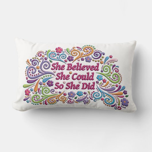 彼女は彼女をできました信じました従って彼女は置きました ランバークッション (正面)