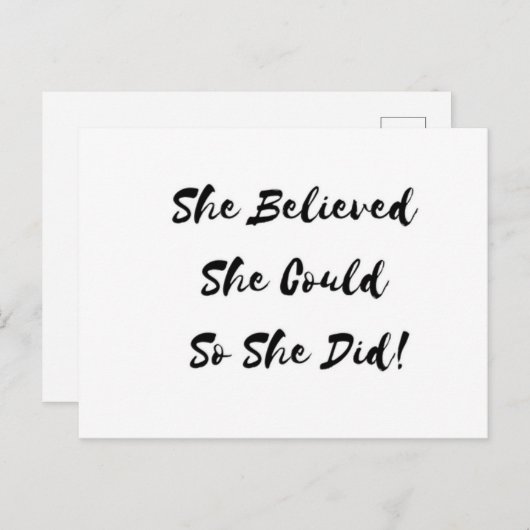 彼女は彼女をできました信じました従って彼女は-郵便はがき ポストカード (正面/裏面)