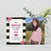 彼女は彼女をできました卒業パーティーの写真信じました 招待状 (スタンド正面)