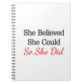 彼女は彼女をできました…信じました従って彼女はしました! ノートブック (正面)
