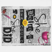 彼女は彼女をできました(辞書) -大きいプラシ天信じました フリースブランケット (正面(横))