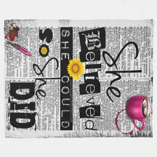 彼女は彼女をできました(辞書) -大きいプラシ天信じました フリースブランケット (正面(横))