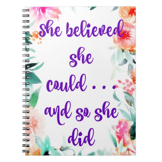 "彼女は彼女を日誌に記すことができます"/芸術ジャーナル信じました ノートブック (正面)