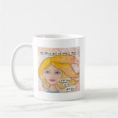 彼女は彼女自身で-感動的な芸術を信じました コーヒーマグカップ (左)
