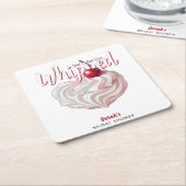 彼女は彼得ホイップクリームさくらんぼブライダルシャワー スクエアペーパーコースター (アングル)