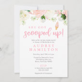 彼女は得アイスクリームブライダルシャワーをすくった 招待状 (正面)