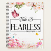 彼女は恐れを知らない箴言31:25フローラ蝶 プランナー手帳 (正面)