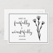 彼女は恐ろしく素晴らしく作られたプサルムス引用文 ポストカード (正面/裏面)