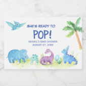 彼女は恐竜ミニワポップ・アートのインLaの準備がきらめく完了 スパークリングワインラベル (シングルラベル)