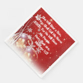 彼女は息子のクリスマスを持つ夕食のナプキン (コーナー)