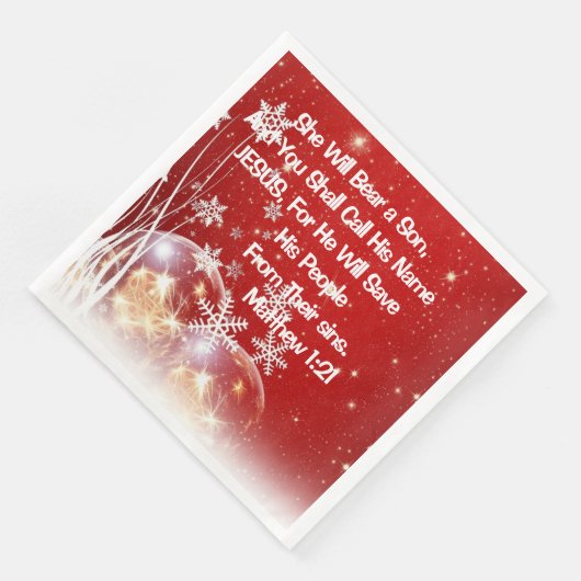 彼女は息子のクリスマスを持つ夕食のナプキン (コーナー)