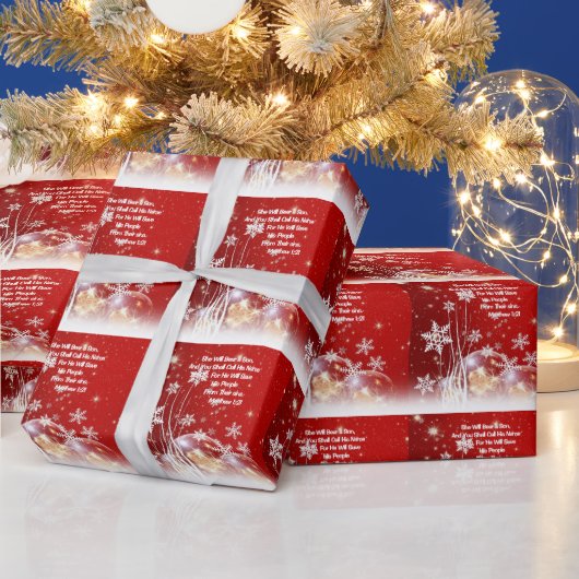 彼女は息子を産むイエスホリデーラッピング紙 ラッピングペーパー (クリスマス)