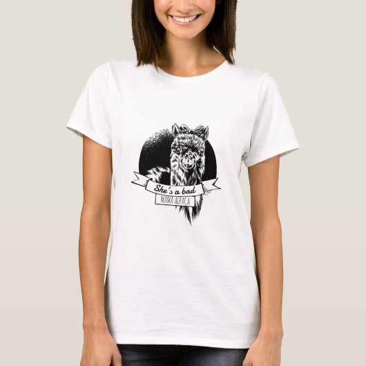 彼女は悪いアルパカの母親だ Tシャツ (正面)