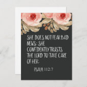 彼女は悪いニュースを恐れない112:7引用文 ポストカード (正面/裏面)