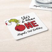 彼女は意地悪だ |グラインチ誕生日 スクエアペーパーコースター (アングル)