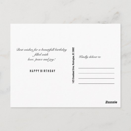 彼女は愛する人生を金ゴールド箔でフェイクデザイン ポストカード (裏面)