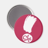 彼女は感嘆白のデザイン磁石 マグネット (正面/裏面)