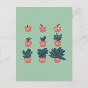 「彼女は成長が遅く着実に続いていることに感謝している」 ポストカード