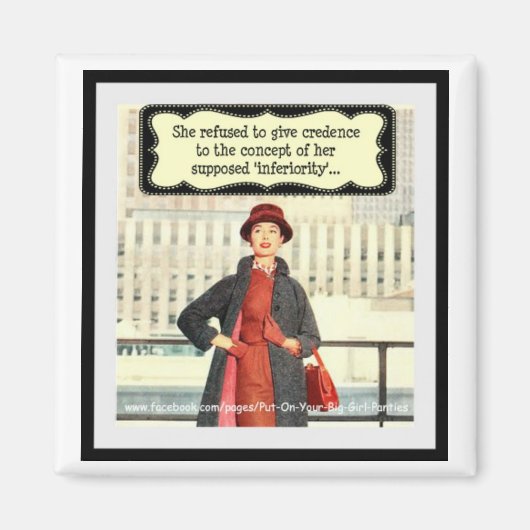 「彼女は拒否した」レトロ磁石 マグネット (正面)